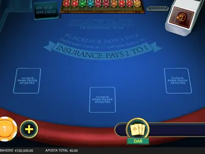 Ecrã inicial da demo de American Blackjack