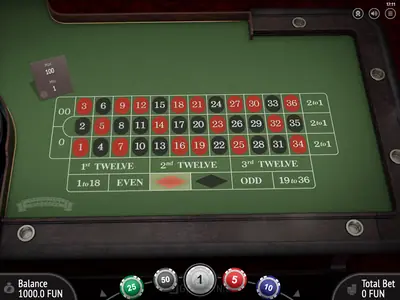 Ecrã inicial da demo de American Roulette