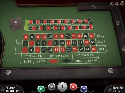 Ecrã inicial da demo de European Roulette