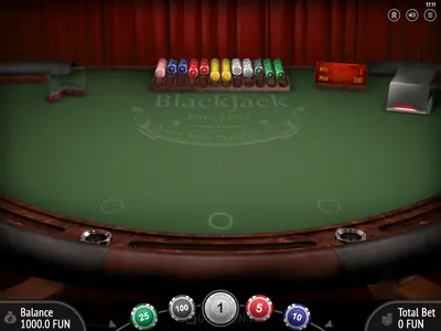 Ecrã inicial da demo de Multihand Blackjack