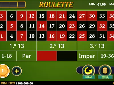 Ecrã inicial da demo de Roulette