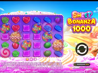 Ecrã inicial da demo de Sweet Bonanza 1000