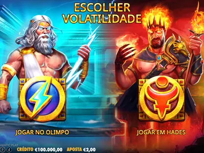 Ecrã inicial da demo de Zeus vs Hades – Gods of War